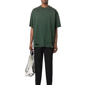 เสื้อยืดโอเวอร์ไซส์สำหรับผู้ชายเสื้อวินเทจแขนสั้น100% สตรีทใหม่ - Product Image 3