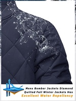 Blousons rembourrés pour hommes Blouson d'hiver à fermeture éclair complète Vêtements d'extérieur décontractés coupe-vent Blouson universitaire