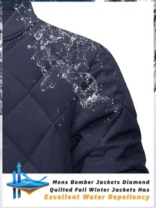 Chaquetas acolchadas para hombre Invierno Cremallera completa Outwear Casual a prueba de viento Bomber Varsity Coat Jacket - Product Image 4