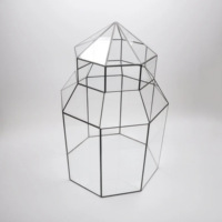 Terrarium Moderne en Verre Trempé de Grande Taille avec Cadre en Métal Noir pour Décoration Maison & Mariage – Écologique – Vente en Gros