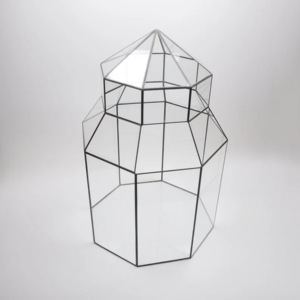 Terrario, Decoración para el Hogar, Forma de Casa, Vidrio Transparente, Metal Decorativo, Geométrico, Tamaño Personalizado, Moderno, Florero de Mesa para Bodas, AK - Product Image 5