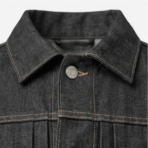 Veste en jean foncé pour homme, vêtement utilitaire structuré, style streetwear, manteau en coton, grandes poches, vêtements décontractés tendance - Product Image 4