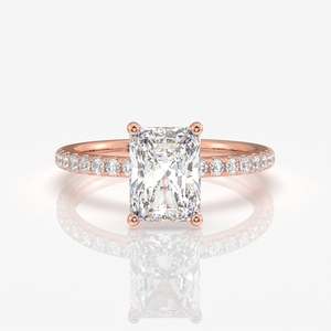 แหวนเพชรโมอิสซาไนต์ทรงเรเดียนท์คัท ทอง 18K แบบฝังเพชร - Product Image 6