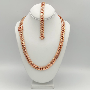 Chaîne à maillons cubains en argent sterling 925 plaqué or rose de 30mm et 20 pouces - Product Image 4