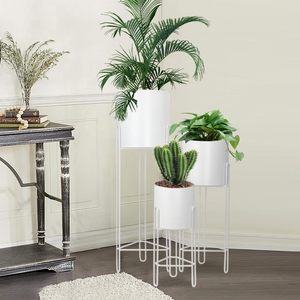 Jardinières en métal blanc de luxe uniques vente à chaud ensemble de jardinières décoratives pour intérieur et extérieur décoration de jardin et plante élégantes - Product Image 5