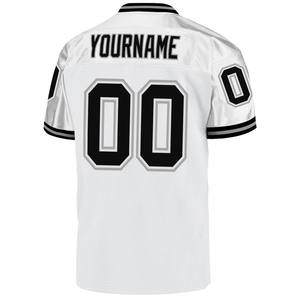 Maillot de football vintage blanc authentique pour homme, 100 % polyester, personnalisable avec nom et logo de l'équipe, grandes tailles, coupe décontractée - Product Image 5
