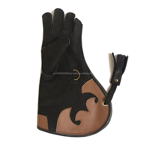 Gants en cuir nubuck noir de qualité supérieure personnalisables Double couche 35cm de long taille XL pour une utilisation en extérieur - Product Image 1