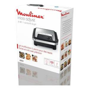Parrilla y Plancha Eléctrica 2 en 1 Moulinex INICIO 2000W, Modelo Plateado y Negro GI272D10 - Product Image 2
