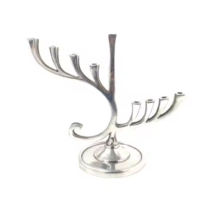 Porte menorah à 9 bougies Centre de table en métal pour la décoration intérieure Mariages Église Autres bougeoirs par décor impex - Product Image 4