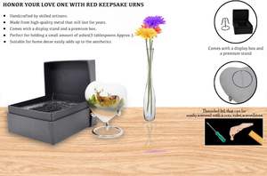 Deer Print Design Urn | Mini <b>Heart</b> Cremation Urn with Stand & Premium <b>Box</b> | Honor Your Loved One with Urn <b>Heart</b> <b>Shaped</b> - Product Image 4