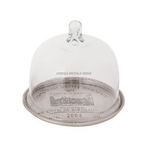 Plateau de service rectangulaire argenté élégant avec bord perlé unique, idéal pour présenter des collations et des objets décoratifs de manière élégante - Product Image 2