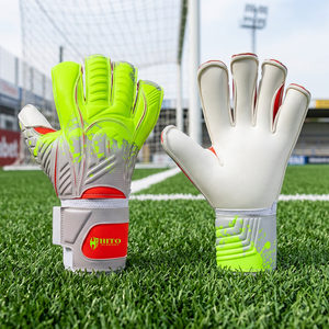 Gants de gardien de but de football blancs personnalisés, très demandés, avec découpe négative en latex allemand de 4 mm et embossage en latex allemand - Product Image 6