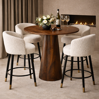 Mesa de Comedor de Madera de Mango Sólida, Estilo Moderno, Lujoso, Rústico, para Hotel, 110 cm, Tamaños Personalizados, Ecológica, para Sala de Estar