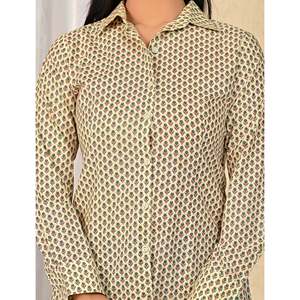 เสื้อเชิ้ตผ้าฝ้ายพิมพ์ลายป๊อปลินสำหรับผู้หญิง พร้อมลายปัก ฟรีไซส์ ตั้งแต่ XL ถึง 4XL ทรงยาว สไตล์ทางการสำหรับใส่ทำงาน ผ้าถัก - Product Image 2