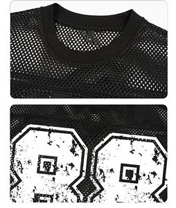 Unisex Customized Design Boxy Fit Mesh <b>American</b> Football Jersey Summer Gym Oversized Short Sleeved Sports Printed Plus Size - Product Image 3