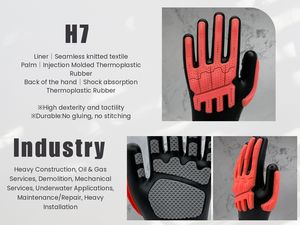 Guantes DE TRABAJO resistentes al gas para trabajo pesado Guantes de impacto TPR resistentes a cortes Lavables a máquina ANSI 105 A4 EN388 D Resistencia al corte - Product Image 2