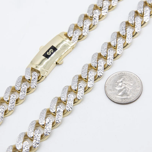 15mm Hommes Miami Cubain Diamond Cut Chaîne Boîte Fermoir Réel 10k Jaune Blanc Or Bijoux Hip Hop Chaîne Collier - Product Image 3