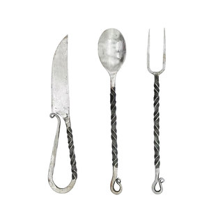 Ensemble de couverts médiévaux faits à la main, cuillère en fer, ensemble de couverts médiévaux en fer, ensemble de couverts médiévaux faits à la main de haute qualité - Product Image 1