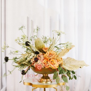 Floreros modernos para decoración de suelo de boda, novedad de 2022, cuenco de frutas con compota dorada de aluminio y Metal, superventas - Product Image 4