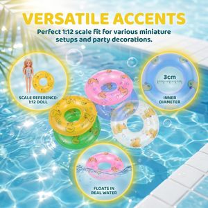 Cute Mini Swimming Ring Duck Lifebuoy Dollhouse <b>Decorative</b> Accessories 3 34 Inch <b>Summer</b> Sport Photo Props <b>Decor</b> - Product Image 5