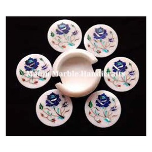 ชุดถาดรองแก้วฝังหินอ่อนพร้อมมุกทรงกลมสินค้าของตกแต่งบ้านดีไซน์ใหม่ - Product Image 1