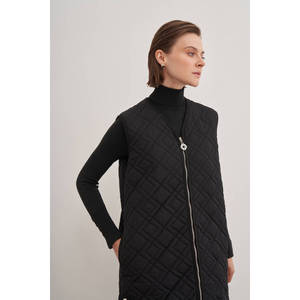 Women's Vintage Woolen <b>Knitted</b> Zip-Up V-Neck <b>Vest</b> - Product Image 4