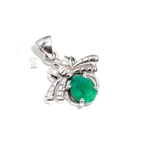 925พลอยสีเขียวธรรมชาติจี้เงินแท้ทำด้วยมือจี้แฟชั่นสำหรับผู้หญิงขายส่ง - Product Image 2