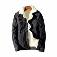 Veste en jean brut vintage délavé à manches longues et boutonnage frontal, coupe ample, style streetwear automne/hiver, avec fourrure intérieure, imprimé et broderie décontractés
