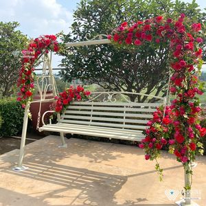 Columpio de hierro decorativo con diseño contemporáneo para jardín, balcón, relajación al aire libre y decoración cómoda para terraza del hogar - Product Image 1