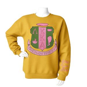 Sudadera de cuello redondo con estampado en relieve de logotipo personalizado de estilo universitario, Jersey informal, Tops de hermandad de mujeres, forro polar de algodón 100% - Product Image 3