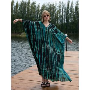 Vestido Largo Maxi de Verano 2024, Nuevo, Marrón, Hecho a Mano, Estilo Kaftan, para Mujer, Hippie, Bohemio, Cintura Natural, Talla Grande, Lavable, para Playa, 6XL - Product Image 1