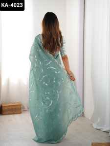 Indian Modern New Lunching Gold Crush Material Fancy Saree con Sequunce trabajo con Fancy Sequenc Work Blusa Piezas para mujeres - Product Image 3