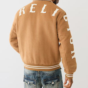 Veste bomber varsity pour homme en gros 2025, col montant fin, avec patchs en chenille, design de baseball personnalisé, haute qualité - Product Image 6