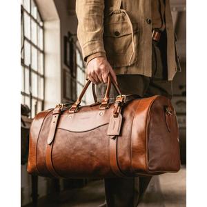 Sac de voyage en cuir véritable, qualité supérieure, fait à la main, 100% cuir original, grande capacité, durable, sac à bandoulière portable - Product Image 2