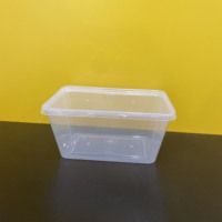 Qualité supérieure 1000ml Injection Rectangle Forme PP Récipient Alimentaire en Plastique avec Couvercle Emporter Boîte d'Emballage Clair Micro-ondes