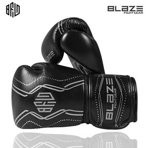 ถุงมือชกมวยสายรัดเวลโคร4นิ้วสำหรับฝึกซ้อมคิกบ็อกซิ่งมวยไทยพร้อมหนังวัวแท้ - Product Image 3