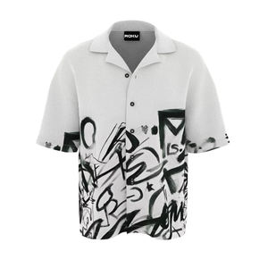 เสื้อเชิ้ตลำลองทรงหลวมสำหรับผู้ชายและผู้หญิงเสื้อเบลาส์ผ้าคอตตอน/โพลีเอสเตอร์ทรงหลวมมีกระดุมขนาดใหญ่ออกแบบโลโก้ได้ตามต้องการ - Product Image 1