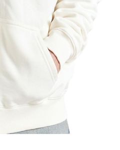 <b>White</b> Solid <b>Zip</b> Up <b>Hoodie</b> With Kangaroo Pocket Casual Unisex Soft Warm Fleece Minimal Streetwear Fashion Jacket - Product Image 5