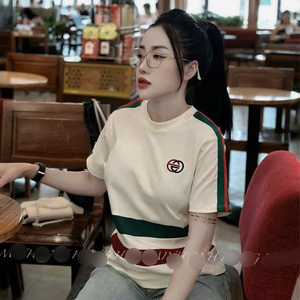 เสื้อยืดผู้หญิงเสื้อยืดคอกลมสีขาวเจียมเนื้อเจียมตัวแฟชั่นซักได้กระเป๋าโพลีแต่ละชิ้นผลิตในเวียดนาม - Product Image 5