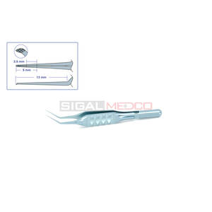 Pinzas de Capsulorrexis Manuales de Acero Inoxidable Alemán, Ejes Rectos, Puntas de 13 mm, Ángulo, Longitud, Afiladas, Dentadas, Precisas, Oftálmicas - Product Image 2