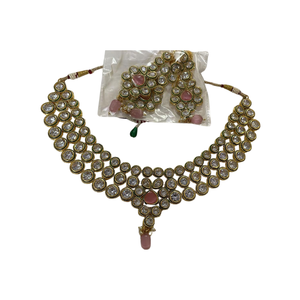 Indian Mahendi Plated AD Stone 2024 nuevos conjuntos de joyería de circón elegante de alta calidad Indian Dubai boda joyería nupcial - Product Image 1