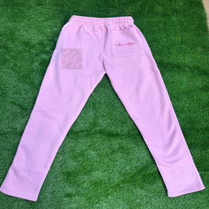 Sweat-shirt à capuche unisexe en molleton de coton uni rose à fermeture éclair en gros - Product Image 3