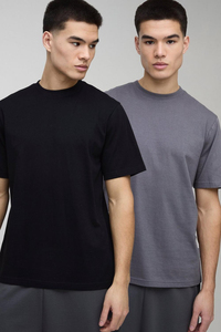 T-shirt Streetwear en coton vierge de qualité supérieure T-shirt noir lourd avec logo personnalisé surdimensionné pour hommes Coupe ample 100% coton de luxe - Product Image 3