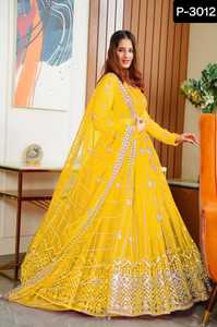 Nouveau Designer Wear Traditiobal Wear Lourd Broderie Travail Net Matériel Lehenga Choli Indien Exportation Qualité Léger Lehenga - Product Image 3