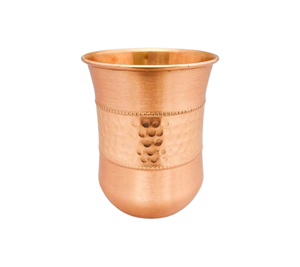 Vaso de cobre de diseño vintage con fondo grabado hecho para un bienestar funcional y utensilios de cocina elegantes - Product Image 3