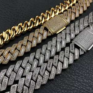 สร้อยเงินแท้ประดับ925ประดับเพชรแบบกำหนดเองมีเพชรสีขาวสายโซ่สไตล์ฮิปฮอปใช้ได้ทั้งชายและหญิง - Product Image 4