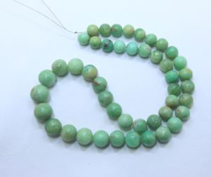 ลูกปัดกลมเรียบสีคริโซเพรสอัญมณีธรรมชาติขนาด8X12MM ประมาณทำลูกปัดเครื่องประดับขนาด15นิ้ว - Product Image 1