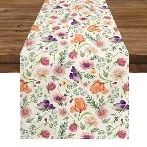 Fourniture en vrac Design personnalisé Style luxe lavable 100% coton brodé chemin de table avec logo personnalisé - Product Image 2