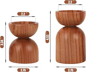 เชิงเทียนไม้ธรรมชาติคุณภาพสูงทำด้วยมือดีไซน์ที่น่าสนใจของตกแต่งบ้านที่วางเทียนแบบทนทาน - Product Image 2