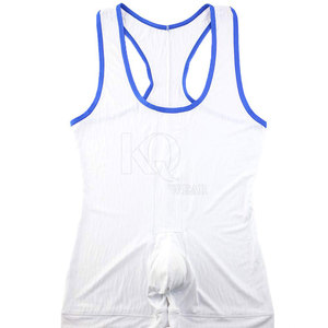 <b>Men</b> Casual Knitted Sports Wrestling <b>Singlets</b> Lightweight Stretchable Fabric <b>for</b> Training Practice Gym Workout Competition Wear - Product Image 5